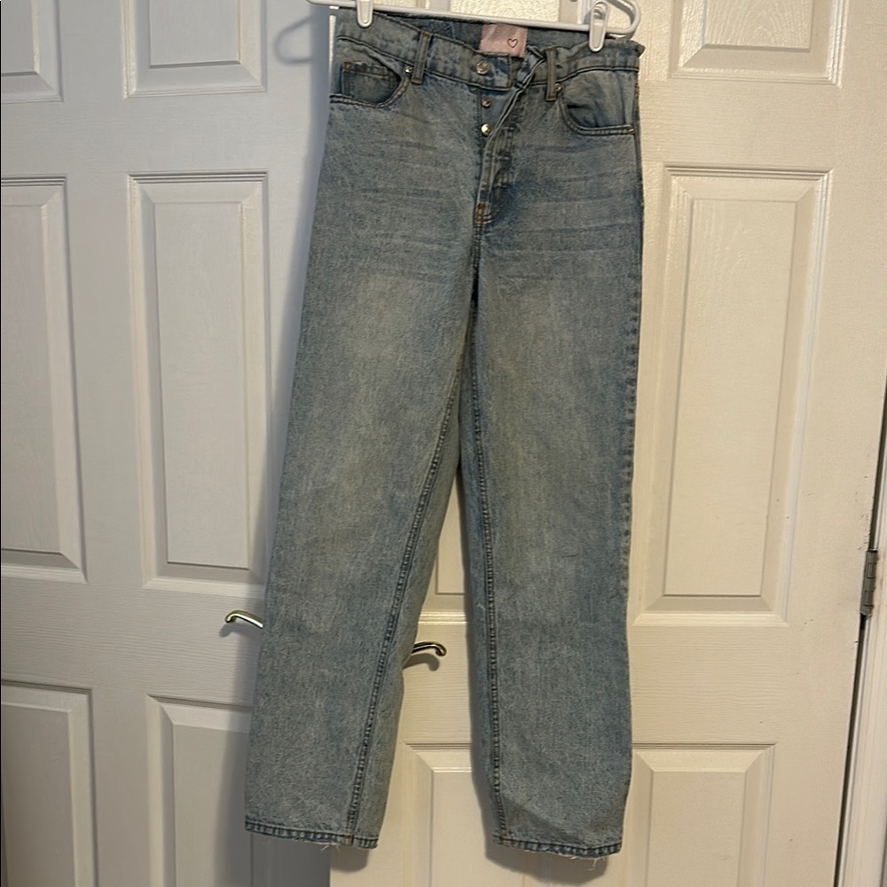 REVICE Women's Blue Jeans straight leg mid rise